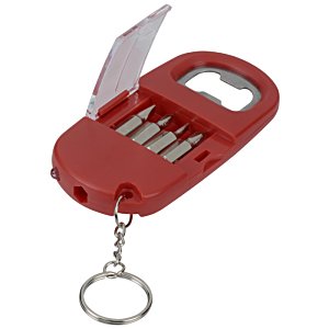 Additional Image 5 - a red multi tool with a key chain