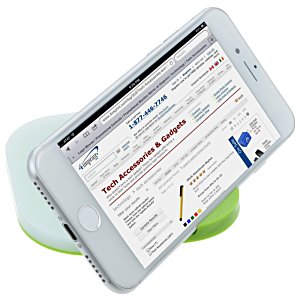 Additional Image 1 - a white cell phone on a green stand