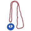 a blue and red necklace