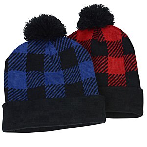 Additional Image 2 - a pair of hats with a pom