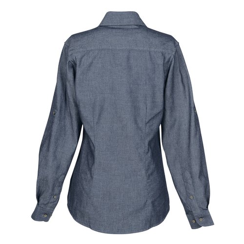 Chambray Roll Sleeve Double Pocket Shirt - Ladies' Image 2 of 2