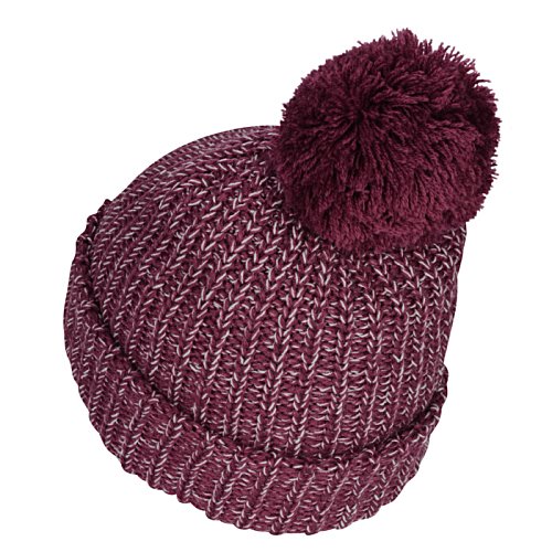 Pom Pom Beanie with Cuff - Patch Image 1 of 3