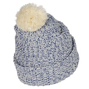 Additional Image 1 - a grey knit hat with a white ball