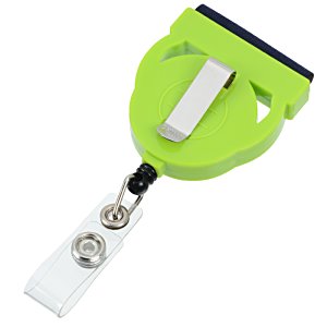 Additional Image 2 - a green and white retractable id card holder