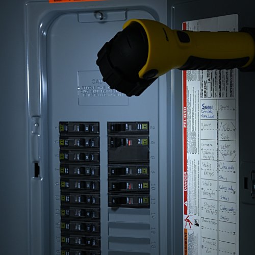 Additional Image 3 - a yellow flashlight on a grey panel