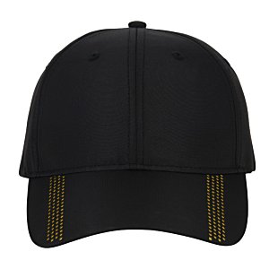 Additional Image 1 - a black hat with yellow stripes