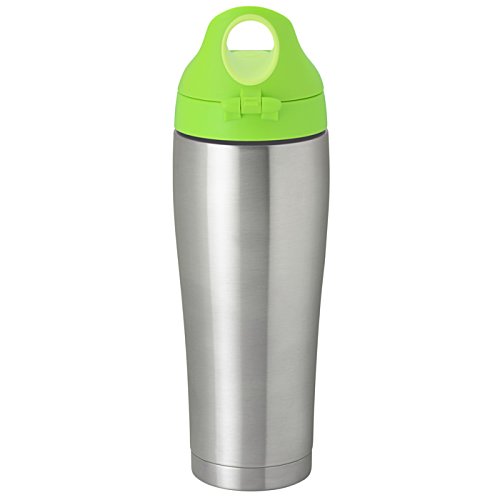 Additional Image 1 - a silver and green water bottle