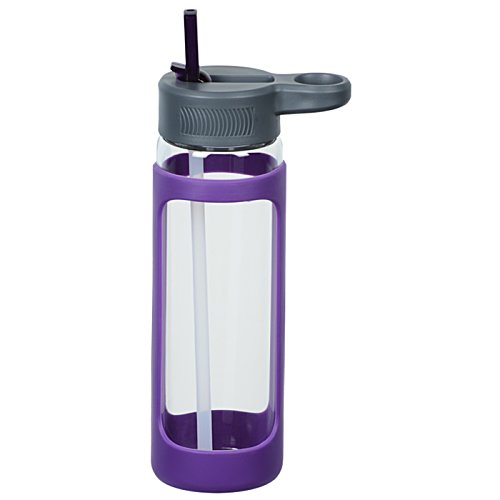Additional Image 1 - a purple water bottle with a straw