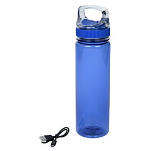 Additional Image 2 - a blue water bottle with a black cord