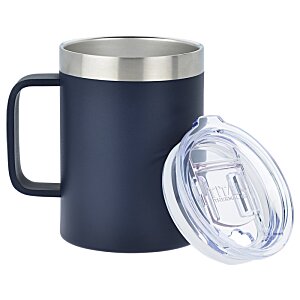 Additional Image 1 - a blue and silver coffee mug