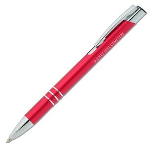 Additional Image 1 - a red pen with silver cap