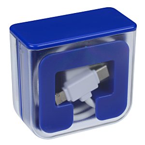Additional Image 2 - a blue and white box with a white and grey cable in it