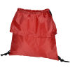 a red bag with black straps