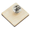 View Image 2 of 2 of Wood Lapel Pin - Square - Laser Engraved