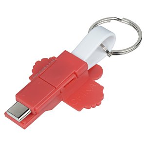 Additional Image 2 - a red and white key chain
