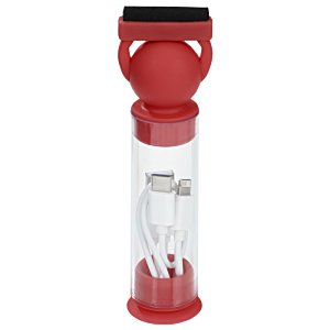 Additional Image 2 - a red and clear tube with a black handle