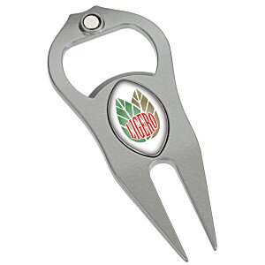 Additional Image 1 - a silver bottle opener with a logo