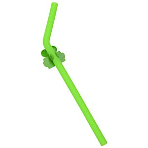 Additional Image 3 - a green straw with a flower on it