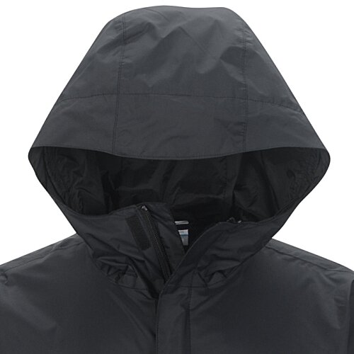 Additional Image 2 - a black hooded jacket with a white background