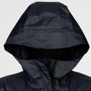 Additional Image 1 - a black hooded jacket with a black band