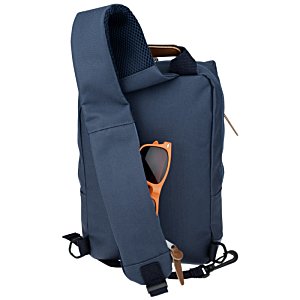 Additional Image 2 - a blue backpack with orange straps