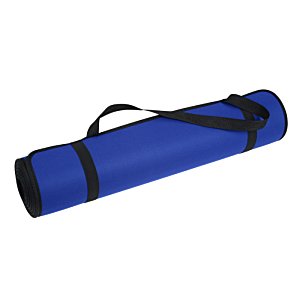 Additional Image 1 - a blue yoga mat with black straps