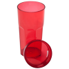 a red plastic cup and a lid