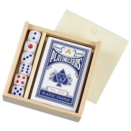 Additional Image 3 - a blue and white playing cards in a box