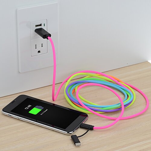 Rainbow Duo Charging Cable - 10' Image 1 of 2