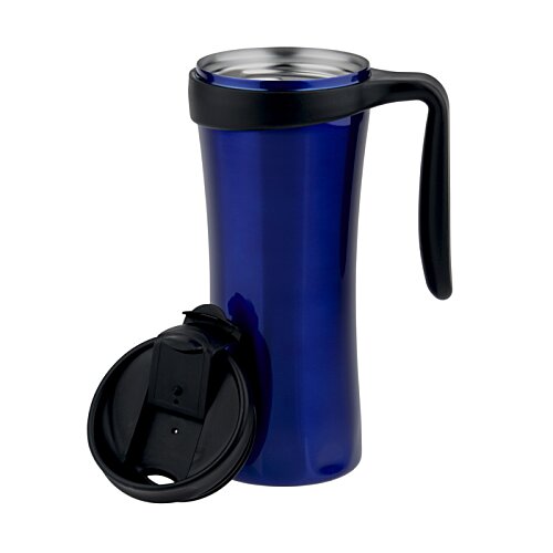Additional Image 2 - a blue and black travel mug
