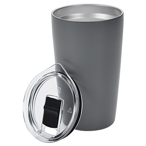Additional Image 2 - a grey cup with a silver lid