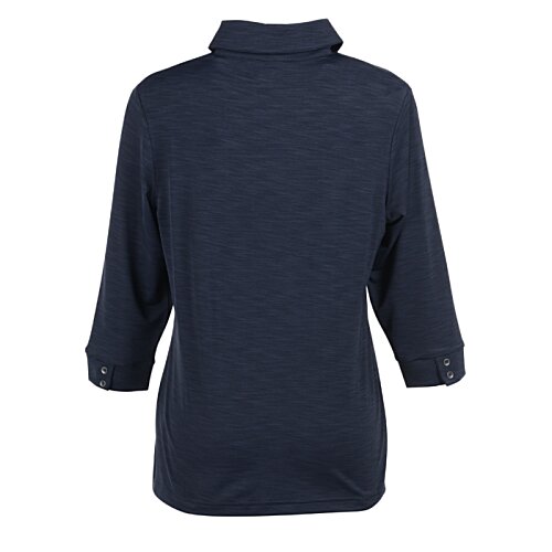 Optical Heather 3/4 Sleeve Polo - Ladies' Image 1 of 2