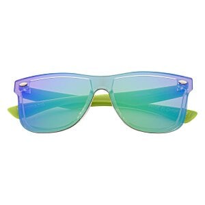Additional Image 2 - a pair of sunglasses with a blue and green lens