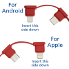View Image 9 of 9 of Duo Charging Cable with Phone Stand Keychain - Closeout