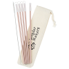 View Image 2 of 2 of Park Avenue Stainless Straw Set in Cotton Pouch - 5 Pack