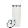 a white cup with a straw