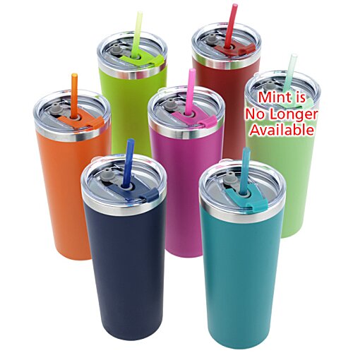 Colma Vacuum Tumbler with Straw - 22 oz. - Colours - Full Colour Image 1 of 3