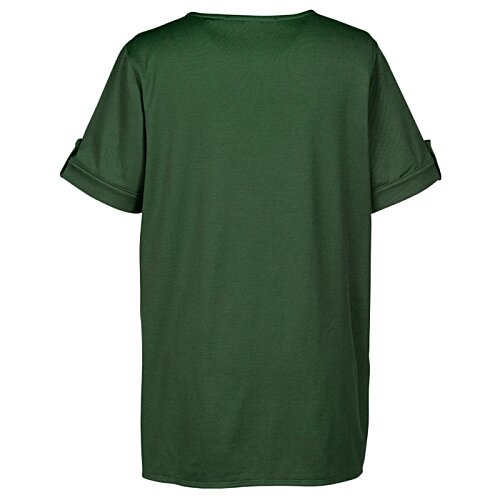 CrownLux Performance Plaited Rolled Sleeve Top - Ladies' Image 1 of 2