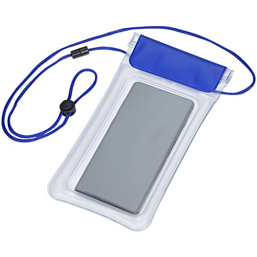 Additional Image 3 - a waterproof case with a blue strap