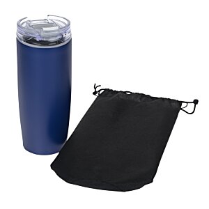 Additional Image 3 - a blue mug with a black pouch