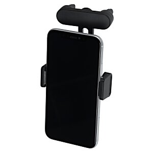 Additional Image 3 - a black phone with a holder