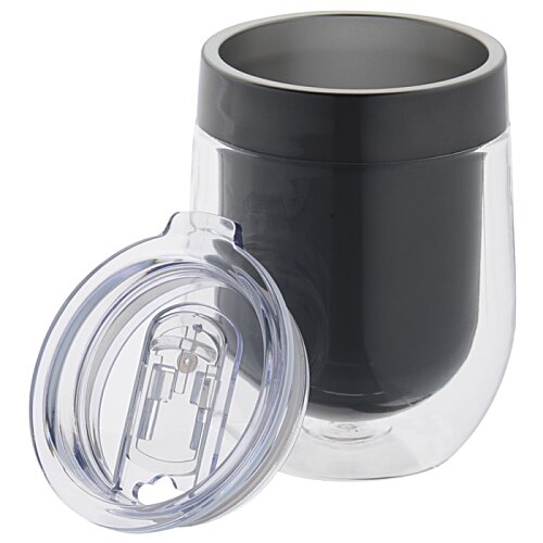 Additional Image 2 - a black and clear cup with a lid