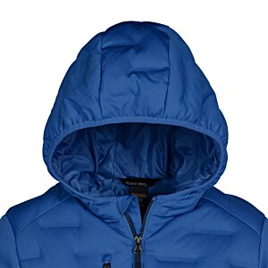 Additional Image 1 - a blue hooded jacket with a white background