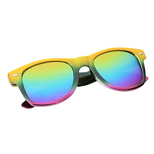 Additional Image 1 - a yellow sunglasses with multicolored lenses