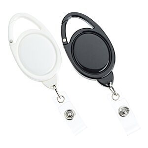 Additional Image 4 - a black and white retractable badge