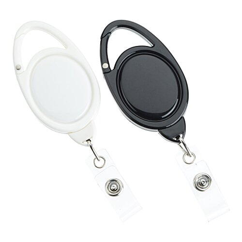 Additional Image 4 - a black and white retractable badge