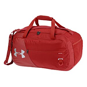 Additional Image 1 - a red duffel bag with a white logo