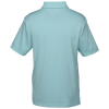 a back view of a light blue shirt