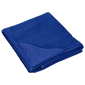 Additional Image 4 - a blue folded blanket on a white background