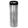 a silver and black cylindrical container